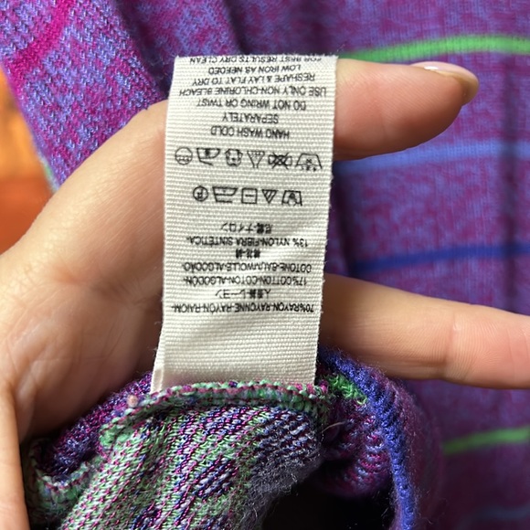 Free People Sweater - Purple, Green Paisley Print Size L - Picture 5 of 5